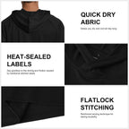Hovsiyla Mens Athletic Dry Fit Hoodie Shirts Workout Casual Sun Protection Hiking Sweatershirt Short Sleeve Sports Gym Tops