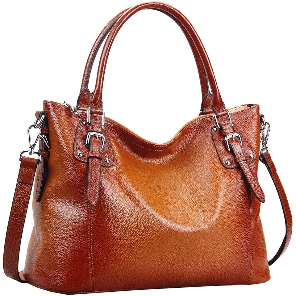 HESHE Genuine Leather Purses and Handbags for Women Tote Shoulder Bag Satchel Purse Top Handle Bags Hobo Crossbody Purse