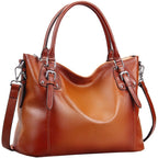 HESHE Genuine Leather Purses and Handbags for Women Tote Shoulder Bag Satchel Purse Top Handle Bags Hobo Crossbody Purse