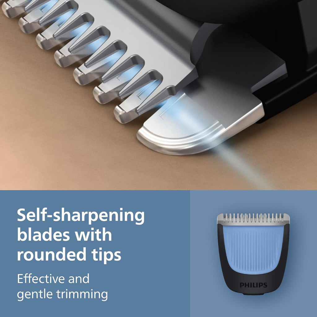 Norelco Philips 100% Waterproof Beard Trimmer 3000 Series with Self-Sharpening Blades, 40 Adjustable Beard Trimmer Length Settings & Two Lift&Trim Combs, USB Charging, BT3620/40