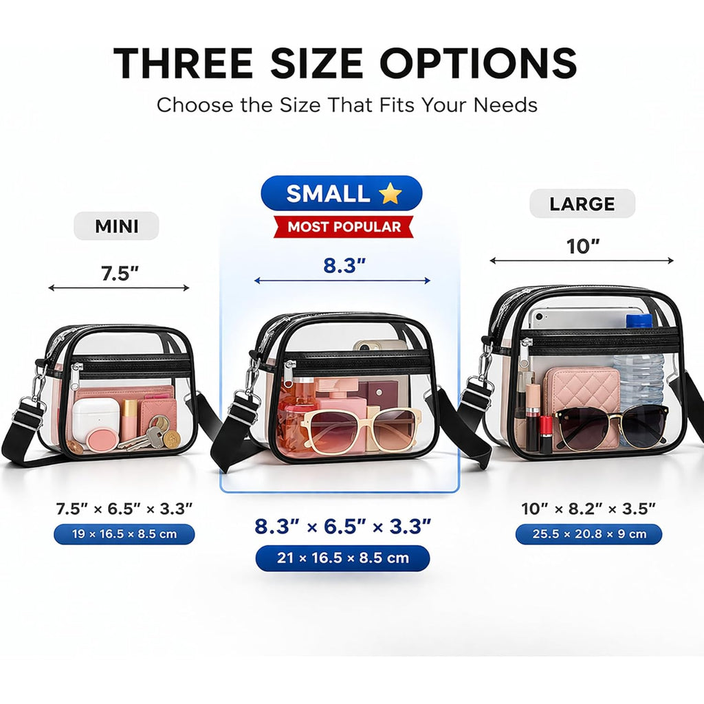 Oraben Clear Bag for Stadium Events Clear Purse Stadium Bag Satchel Handbags for Sports Events Concerts Festivals | Stadium Approved, Waterproof, Stylish, Sturdy