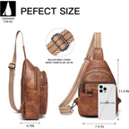 7L Sling Bag For Women Men Vegan Leather Crossbody Bags Fanny Pack Purse Backpack Over Shoulder Bag Travel Anti Theft