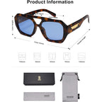 Sojos Trendy Aviator Sunglasses For Womens Mens Polarized,Hexagonal Square Double Bridge Designer Inspired Sun Glasses Sj2288