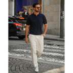 Coofandy Men'S V Neck Short Sleeve Stretch Knit Polo Shirt