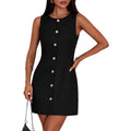 Prettygarden Work Dresses For Women 2026 Summer Business Formal Short Dress Sleeveless Button Down Elegant Office Outfits