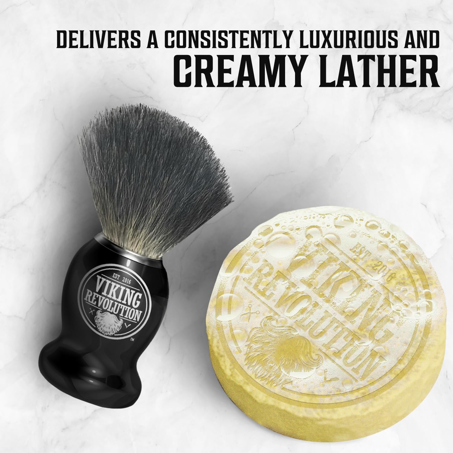 Viking Revolution Shaving Soap for Men - Shave Soap for Use with Shaving Brush and Bowl for Smoothest Wet Shave, Shaving Soap Puck - 4 Pack Variety, Each Pack 2.5oz