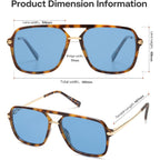 Sojos Aviator Sunglasses For Women & Men, Square, Designer, Polarized, Double Bridge Pilot,90S Retro Shades Sj2229