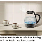 Chefman Electric Kettle with Tea Infuser, Compact 1L (4 Cups), 1500W, Removable Lid for Easy Cleaning, Boil-Dry Protection, Stainless Steel Filter, BPA Free, Auto Shut Off, Small Electric Tea Kettle