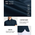 M Maelreg 5-Button Polo Shirts For Women Stretch Dry Fit Performance Lightweight Contrast Collared Golf Shirts Short Sleeve