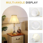 Medium Lamp Shades Set Of 2, Cream Lamp Shade For Floor Lamps Table Lamps, 6.1"Top X 13"Bottom X 9.6"High, Scalloped Lamp Shade With Petal Edge Braid, Spider, Harp Holders Included, Assembly Required