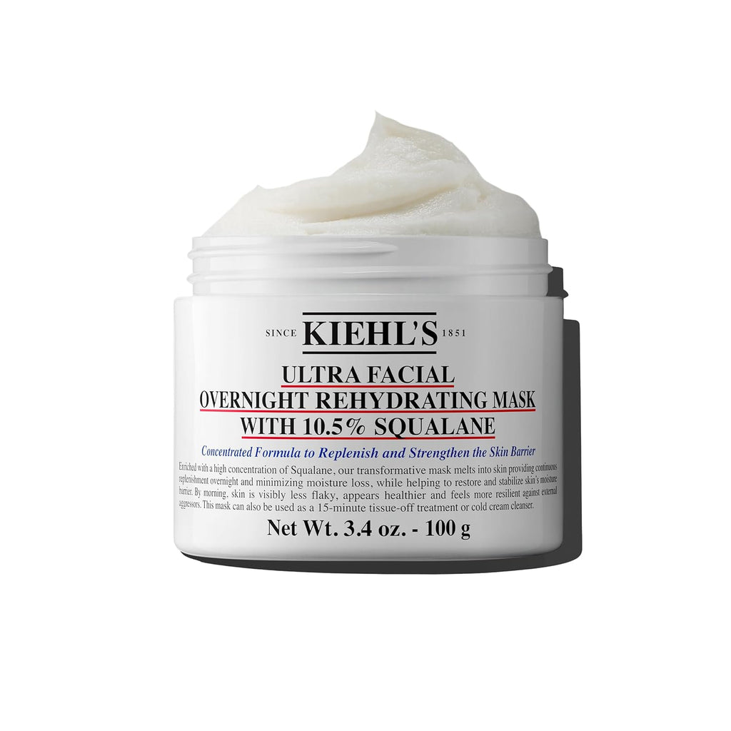 Kiehl'S Ultra Facial Overnight Hydrating Face Mask With 10.5% Squalane, Deeply Hydrates Skin & Strengthens Moisture Barrier, Treats Dryness & Flaky Skin, Paraben-Free, Fragrance-Free, All Skin Types