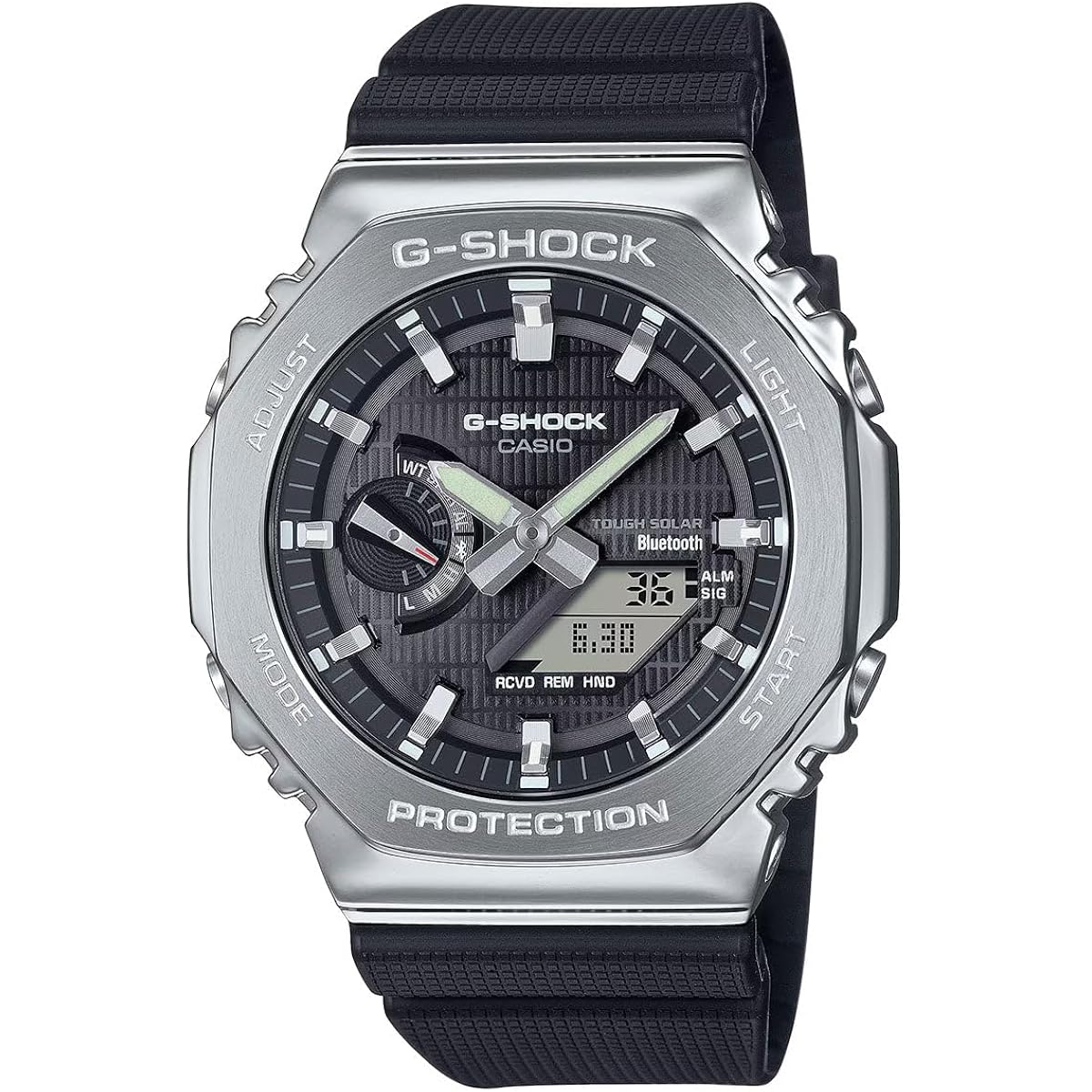 G-Shock Casio G-Steel Solar Connected Black Dial Black Resin Strap Watch - Gbm2100-1A