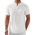 Coofandy Men'S Henley Shirt Short Sleeve Stand Collar Summer Casual Beach Hippie T-Shirts