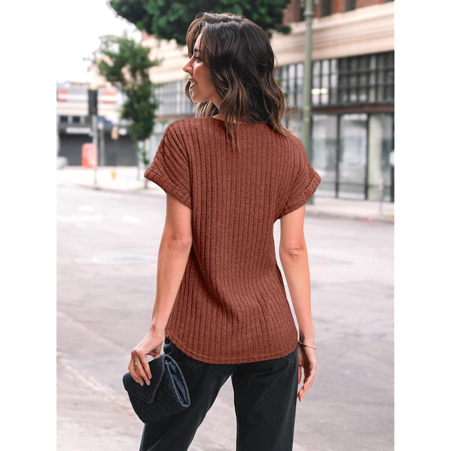 Women Summer Tops 2026 Spring Sweaters Dressy Casual Short Sleeve Shirts Business Blouses