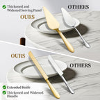 Cake Cutting Set for Wedding - Extended Cake Knife and Server Set Thickened Stainless Steel 13.0" Cake Cutter 10.49" Pie Spatula Great for Birthday Anniversary Christmas Gift 2 Pcs Gold