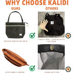 KALIDI Women Corduroy Tote Bag Zipper Casual Tote's Handbag Big Capacity Shoulder Bag with Pockets