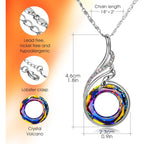 Kate Lynn "Rise From the Ashes Phoenix Necklace Made with Crystals from Austria, 18"+2" Necklace, Packaged with Jewelry Box, Birthday Gift for Women, Symbol of Luck and Renewal