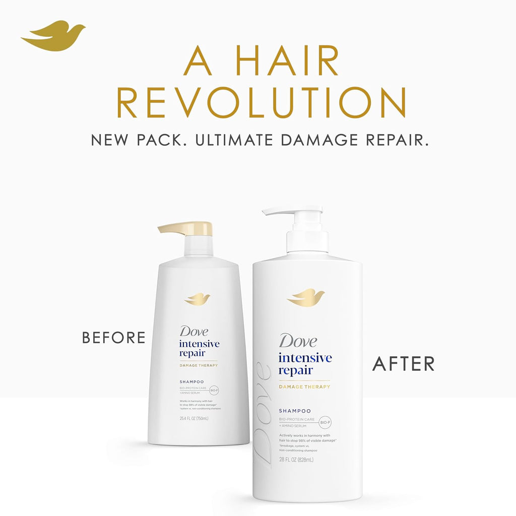 Dove Shampoo Intensive Repair For Damaged Hair With Bio-Protein Care Technology And Amino Serum 28 Fl Oz