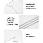 Coofandy Men'S Henley Shirt Short Sleeve Stand Collar Summer Casual Beach Hippie T-Shirts