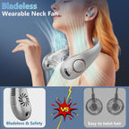 Neck Fan With Mist,Foldaway Neck Fan With Mist,Personal Fan For Neck Wearable Hanging Around,Cordless Neck Coolers For Female Male Kids Dad Mom Extremely Hot Weather Light Blue