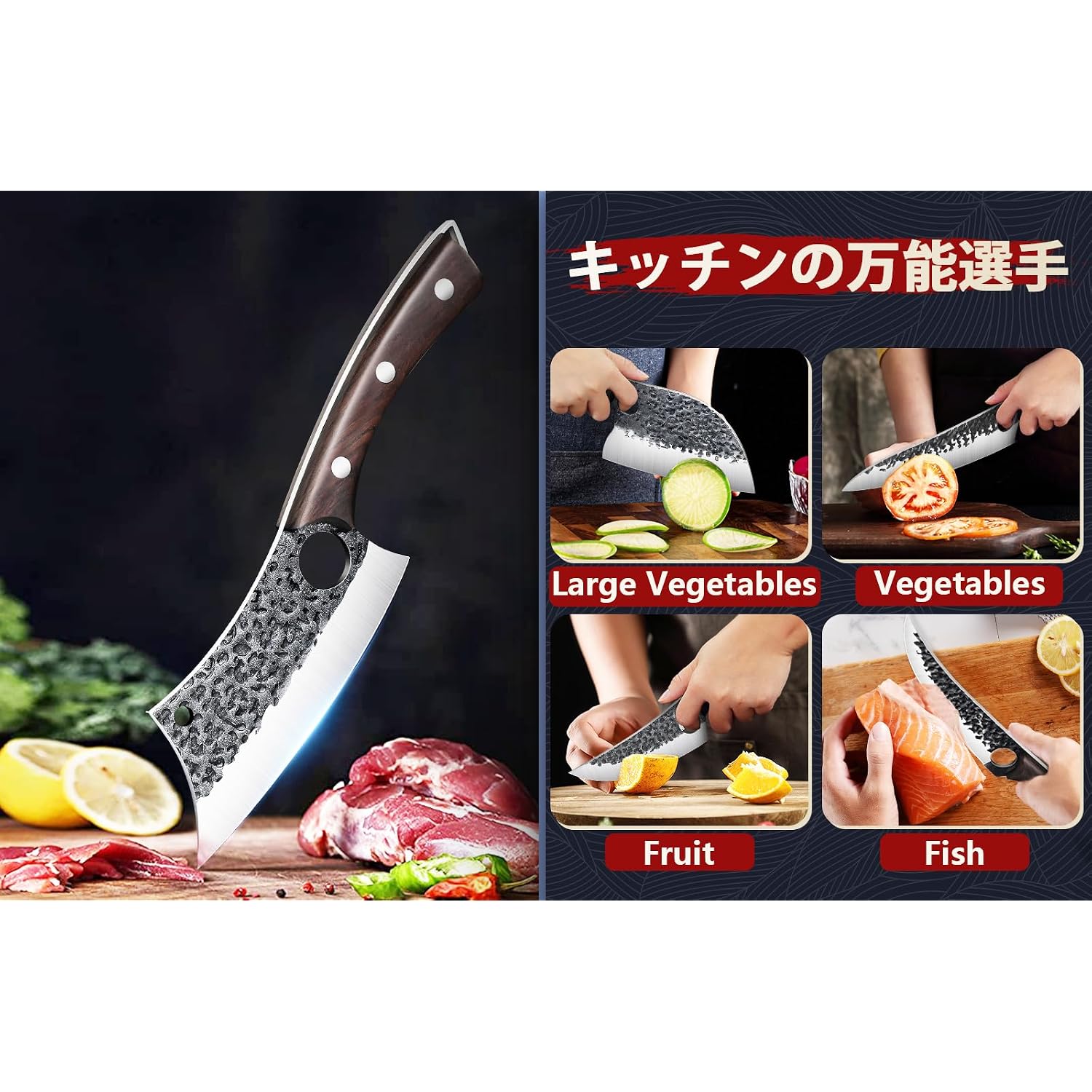 Drgskl Serbian Chef Knife Set - 10 Pcs Hand Forged Knife Set With Bag | Japanese Ats-34 Steel, Hand Forged Full Tang Knife, Ebony Handle, Anti-Stick Pounding Texture, Full Accessory Kit, Ideal Gift