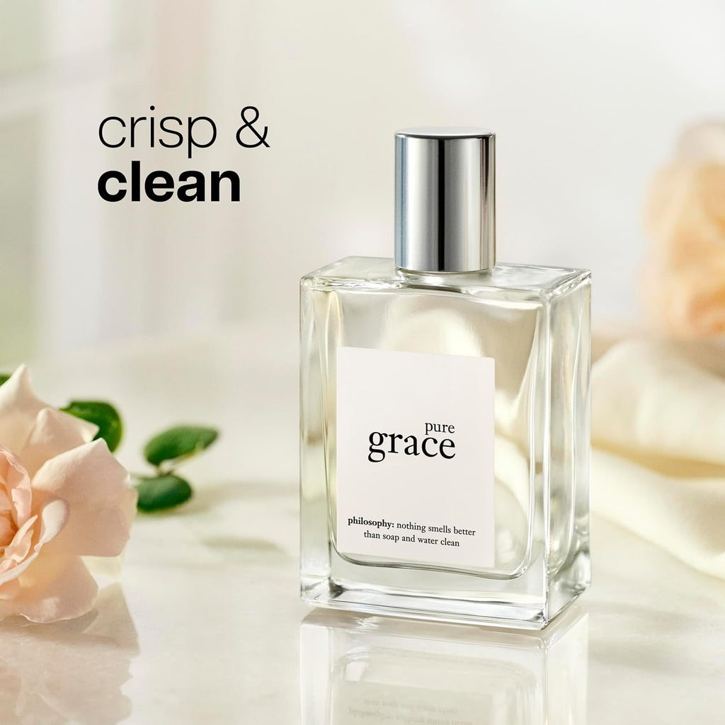 philosophy pure grace - crisp & clean women's perfume - with notes of water lily, leafy greens & musk - long lasting fragrance