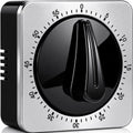 Kitchen Timers For Cooking, Chef Cooking Timer Clock With Loud Alarm - 100% Mechanical Desk Timer - No Batteries Required - Magnetic Backing, Exquisite Stainless Steel Body - Countdown Reminder