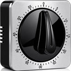 Kitchen Timers For Cooking, Chef Cooking Timer Clock With Loud Alarm - 100% Mechanical Desk Timer - No Batteries Required - Magnetic Backing, Exquisite Stainless Steel Body - Countdown Reminder