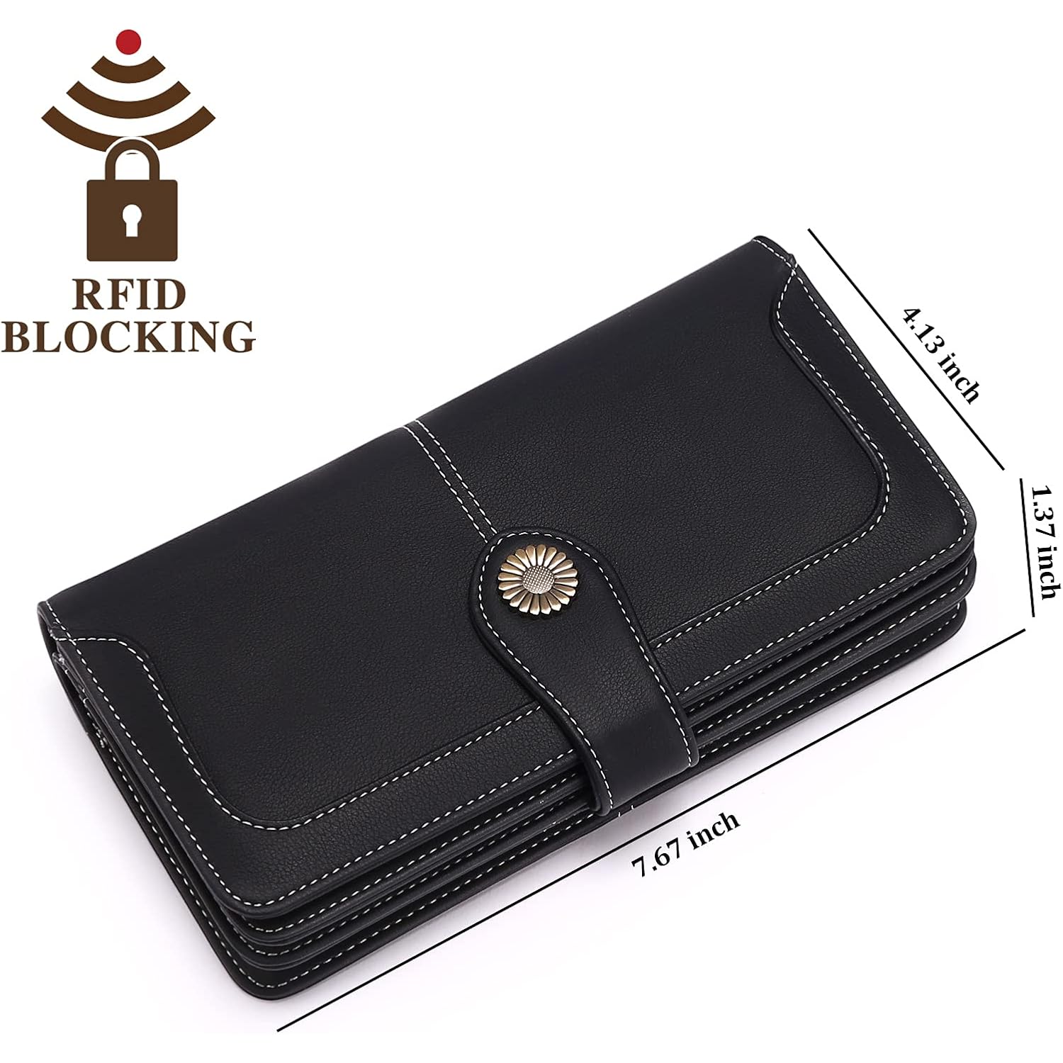 FALAN MULE Wallets for Women Trifold Wristlet Wallets Large Capacity RFID Blocking Ladies Purse Credit Card Holder