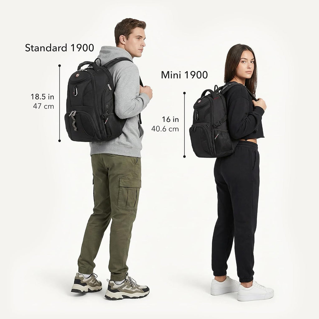 Swissgear 1900 Scansmart Laptop Backpack, Fits Most 17-Inch Laptops, Tsa-Friendly Lay-Flat Design, Rfid Protection, And Tablet Pocket, Black, 31L, 18.5-Inch