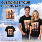 Bulk Custom T Shirts With Your Text Logo Photo, Personalized T Shirt For Men Women Black Cotton T-Shirts Custom Gifts
