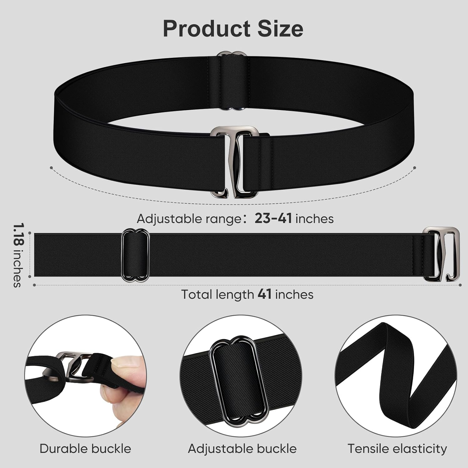 Elastic Belts for Women, No Show Flat Belt for Womens, Adjustable Stretchy Invisible Tuck Belt for Jeans