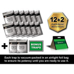 Maxguard Pantry Moth Traps (12 Pack +2 Free) With Extra Strength Pheromones | Non-Toxic Sticky Glue Trap For Food And Cupboard Moths In Your Kitchen | Trap And Kill Seed Grain Flour Meal Moths |