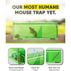 Motel Mouse Humane No Kill Mouse Traps Live Catch & Release - 4 Pack | Water & Food Compartment • Additional Air Holes • Tail Protection • Motel Mouse'S Most Humane Solution • Reusable