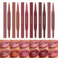 LANGMANNI 2-in-1 Lipstick & Lip Liner Set,6 Colors Gift Set|Angled Lipstick+Matching Lipliner Pencil|Velvet Matte Finish,Long-Lasting & Smudge-Resistant|All-in-One Lip Makeup Kit for Women(#A)