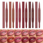 LANGMANNI 2-in-1 Lipstick & Lip Liner Set,6 Colors Gift Set|Angled Lipstick+Matching Lipliner Pencil|Velvet Matte Finish,Long-Lasting & Smudge-Resistant|All-in-One Lip Makeup Kit for Women(#A)
