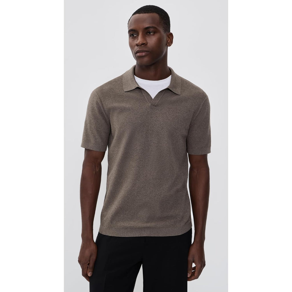 Theory Men'S Brenan Johnny Collar Polo In Fine Bilen