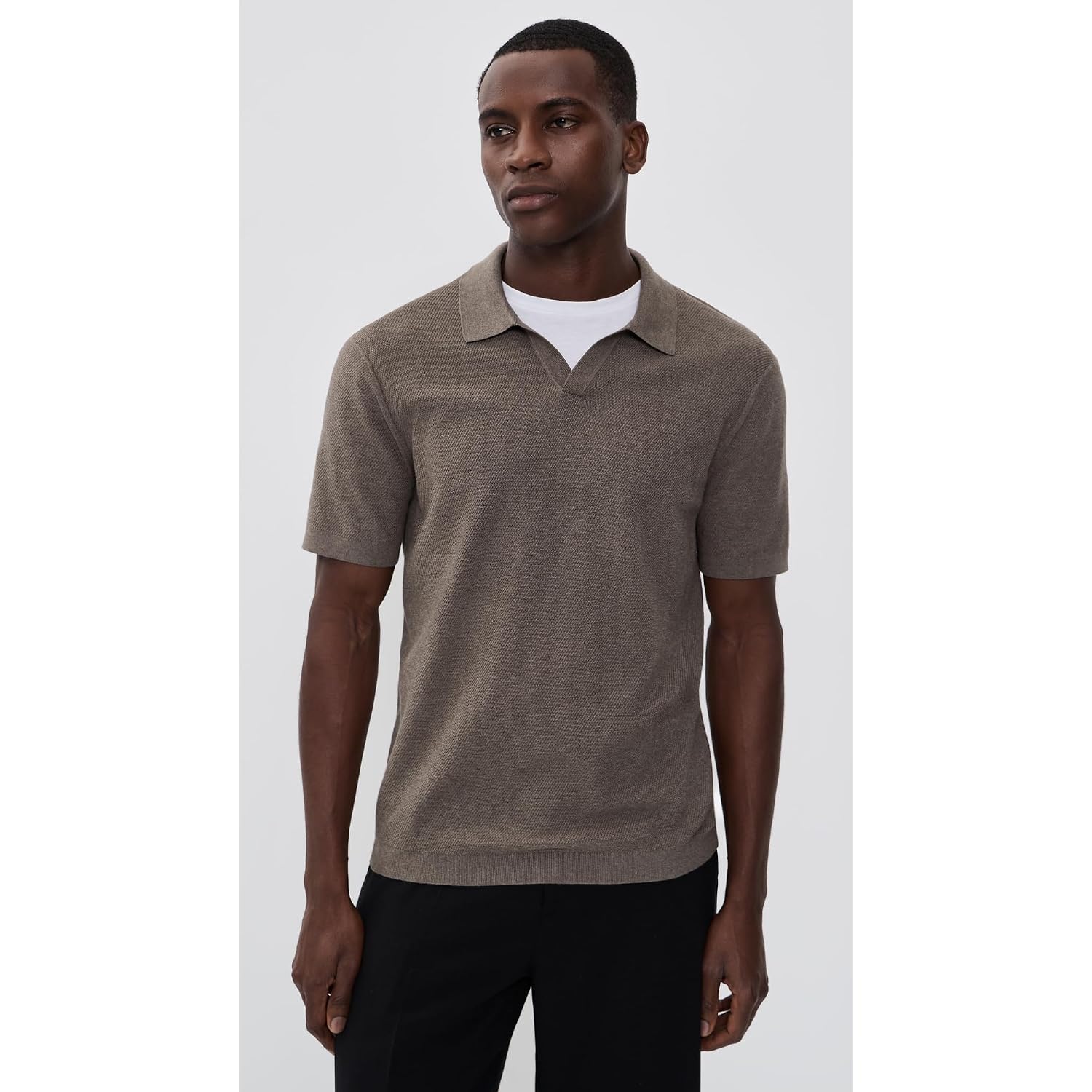 Theory Men'S Brenan Johnny Collar Polo In Fine Bilen