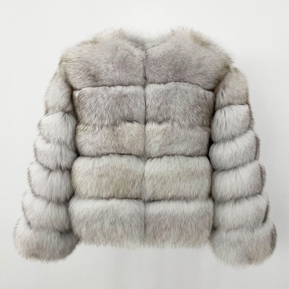 Genuine Fox Fur Coat, Natural Fur Jacket, Women'S Winter Warm Outwear