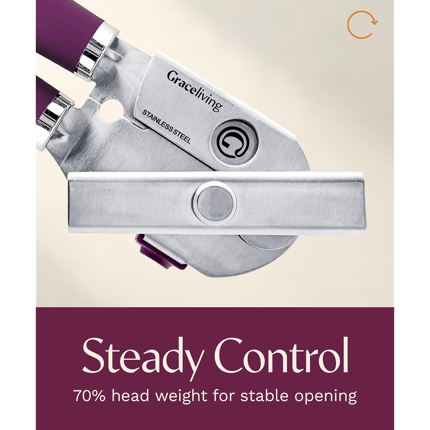 Premium Multifunction Magnetic Manual Can Opener And Bottle Opener, Heavy Duty Stainless Steel Sharp Cutting Blade And Oversized Easy Turn Knob, Soft-Touch Handle, Kitchen Use, Mauve