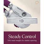 Premium Multifunction Magnetic Manual Can Opener And Bottle Opener, Heavy Duty Stainless Steel Sharp Cutting Blade And Oversized Easy Turn Knob, Soft-Touch Handle, Kitchen Use, Mauve