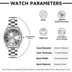Bisley Women Watch Stainless Steel Bracelet with Magnetic Clasp Arabic Numbers Easy to Read Watch
