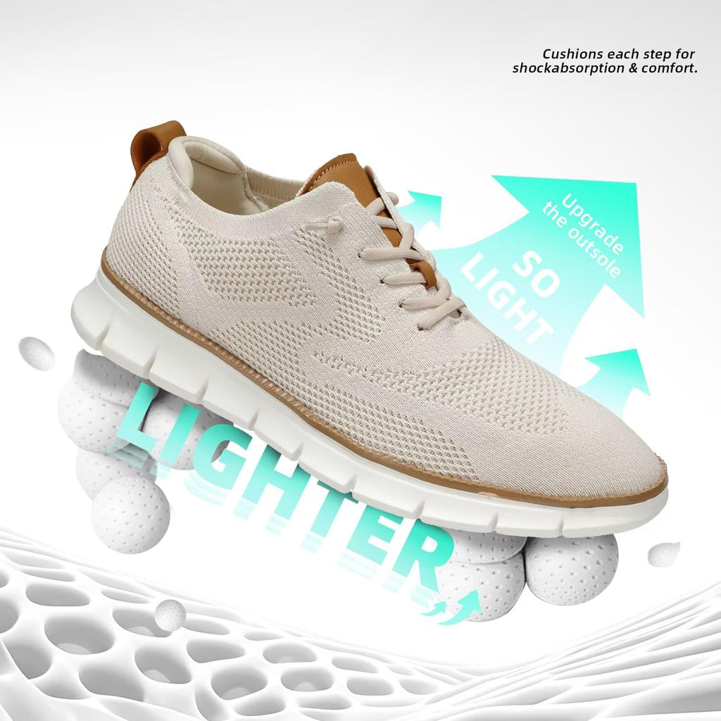 Men'S Casual Dress Shoes Fashion Walking Sneakers Mesh Business Oxfords Work Lightweight Soft Sole