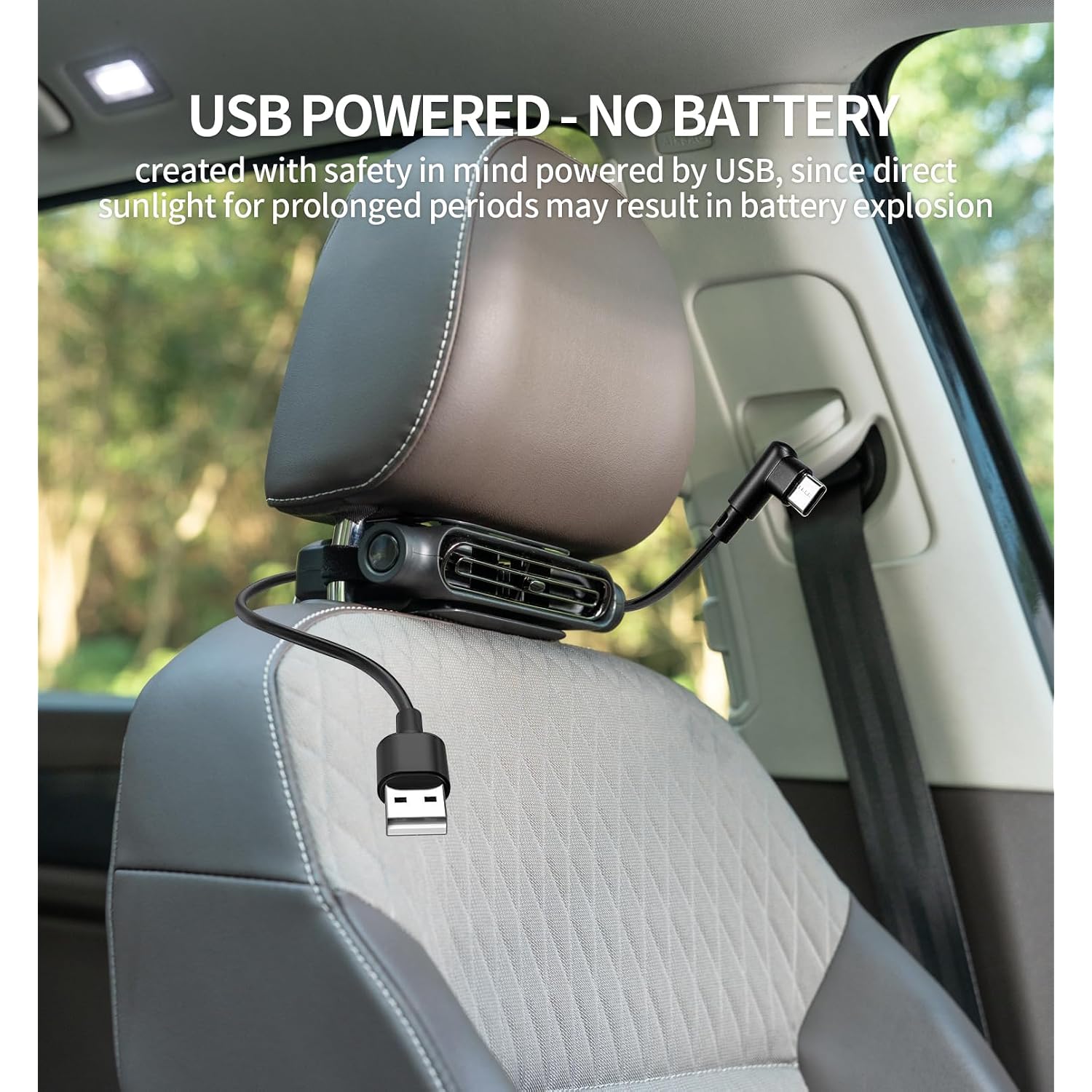 Car Seat Fan For Driver & Backseat - 2026 Upgraded Mini Portable Usb Back Cooling Fan Kids Baby Quiet Headrest Neck Fan Accessories With 3 Adjustable Wind Speeds For Almost Vehicle Jeep Van Rv Truck