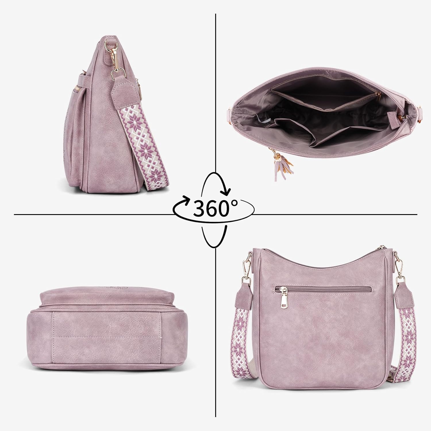 KITEVIUN Medium Crossbody Bags for Women Trendy, Women's Butterfly Shoulder Handbags with Tassel
