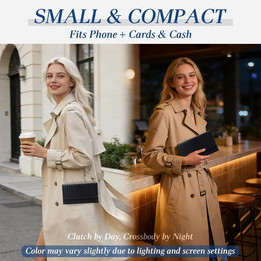U+U Small Crossbody Bags For Women, Cell Phone Purse Mini Clutch Bag With Removable Chain, Card Slots - Lightweight Purse