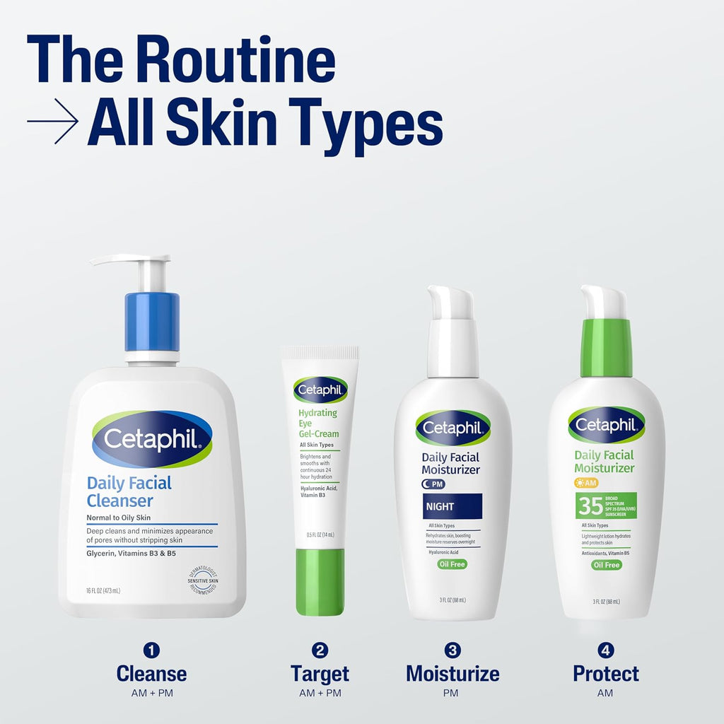 Cetaphil Face Moisturizer, Daily Oil Free Facial Moisturizer With Spf 35, For Dry Or Oily Combination Sensitive Skin, Fragrance Free Face Lotion