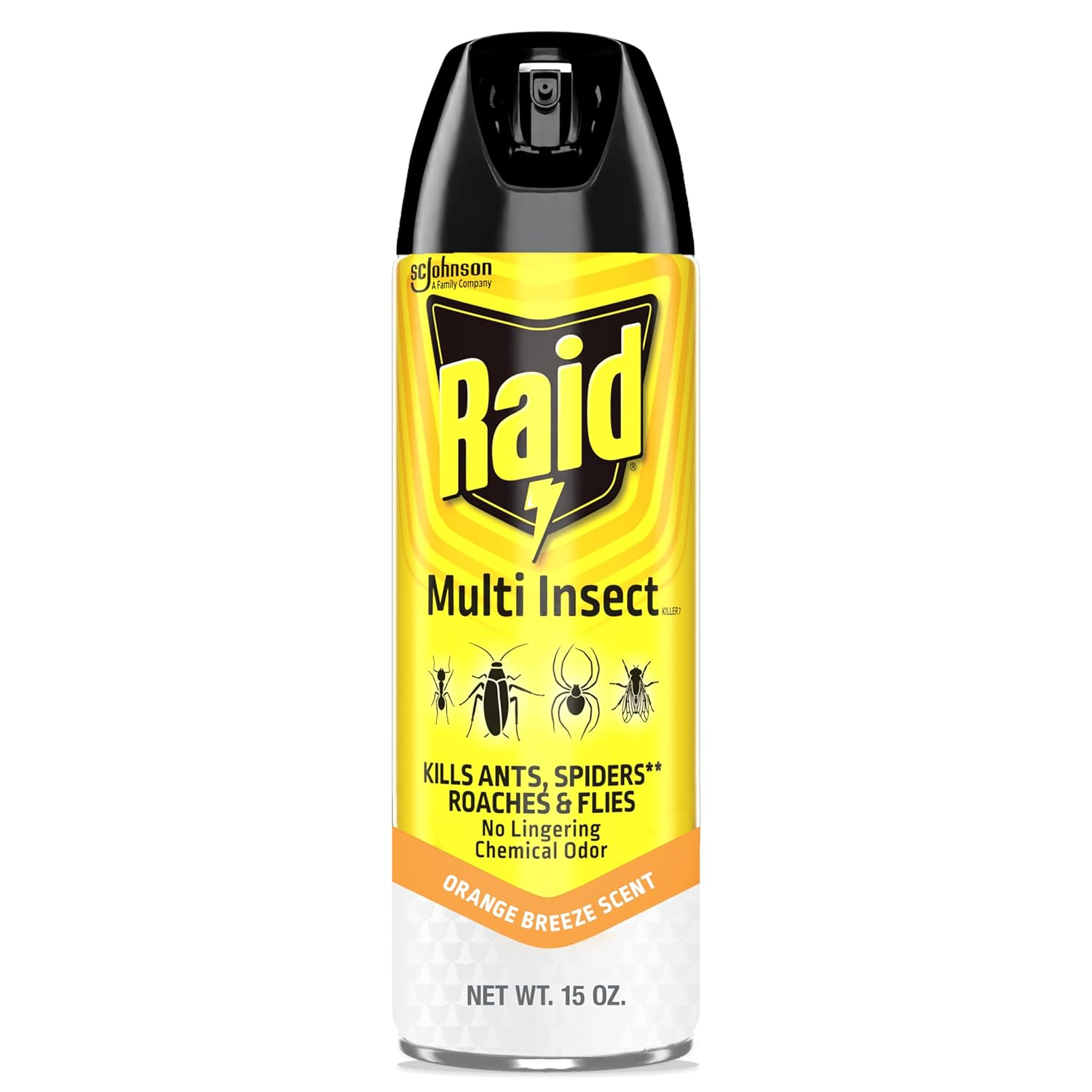 Raid Multi Insect Killer, Orange Breeze Scent, Kills Ants, Roaches, Spiders And Other Insects On Contact For Indoor And Outdoor Use - 15 Oz