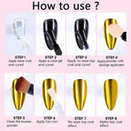 Silver Gold Nail Chrome Powder Set Mirror Design Effect Nail Glitters Pigment Dust Silver Gold Chrome Nail Powder Kit Accessories DIY
