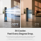 Dreo Turbocool Misting Fan 765S, Fans That Blow Cold Air, 10°F Cooling Fan | 34Ft/S Fast Evaporative Air Cooler, 6L Tank, 20 Db Quiet Dc Motor, 90° Tower Fan With 12 Speeds, 4 Modes For Home, Grey